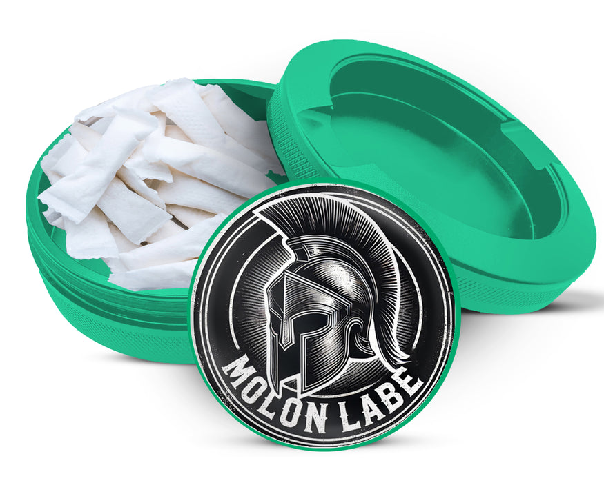 Green Molon Labe Spartan Helmet Zyn Storage Case