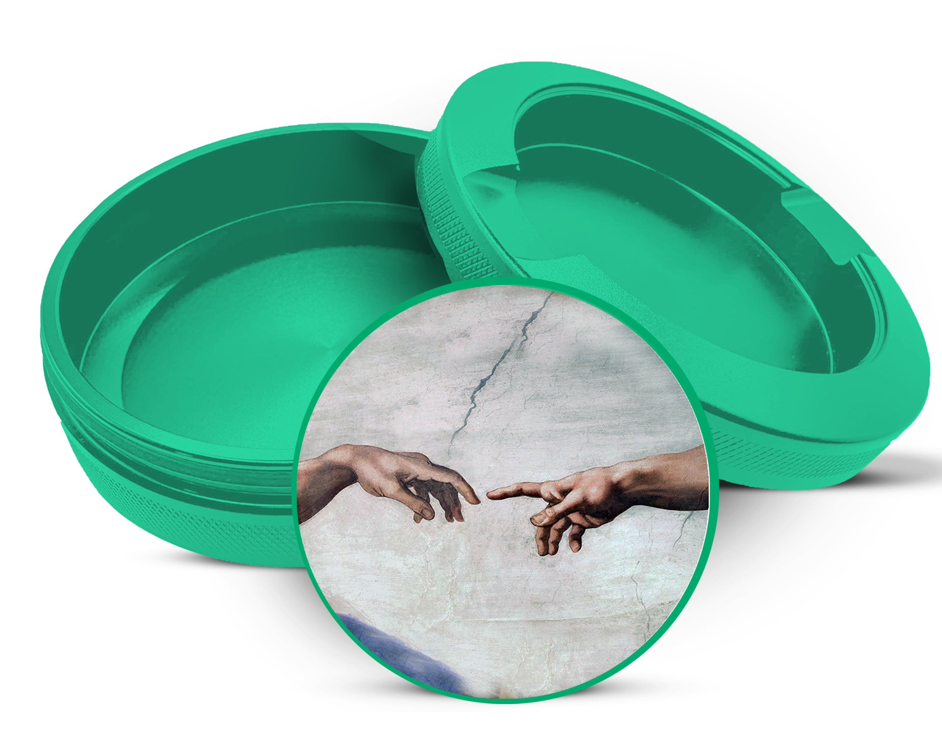 Green Sistine Chapel, Hand of God,Michaelangelo Snus Storage Case
