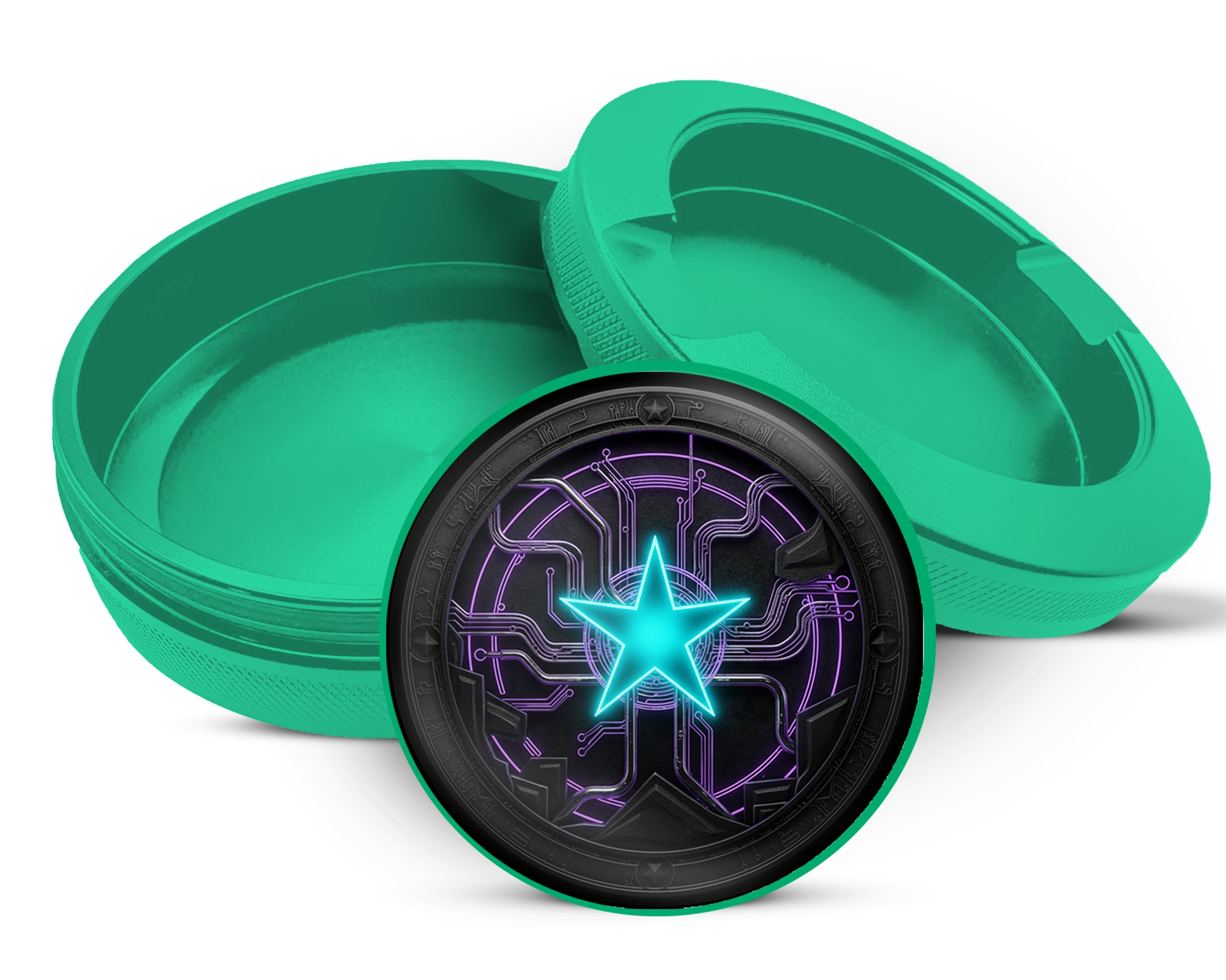 Green Neon Techno Star Circuit Snus Storage Case
