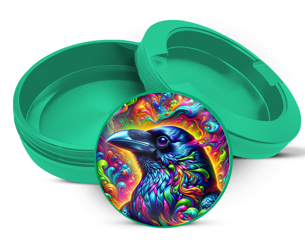 Green Trippy Raven Snus Storage Case
