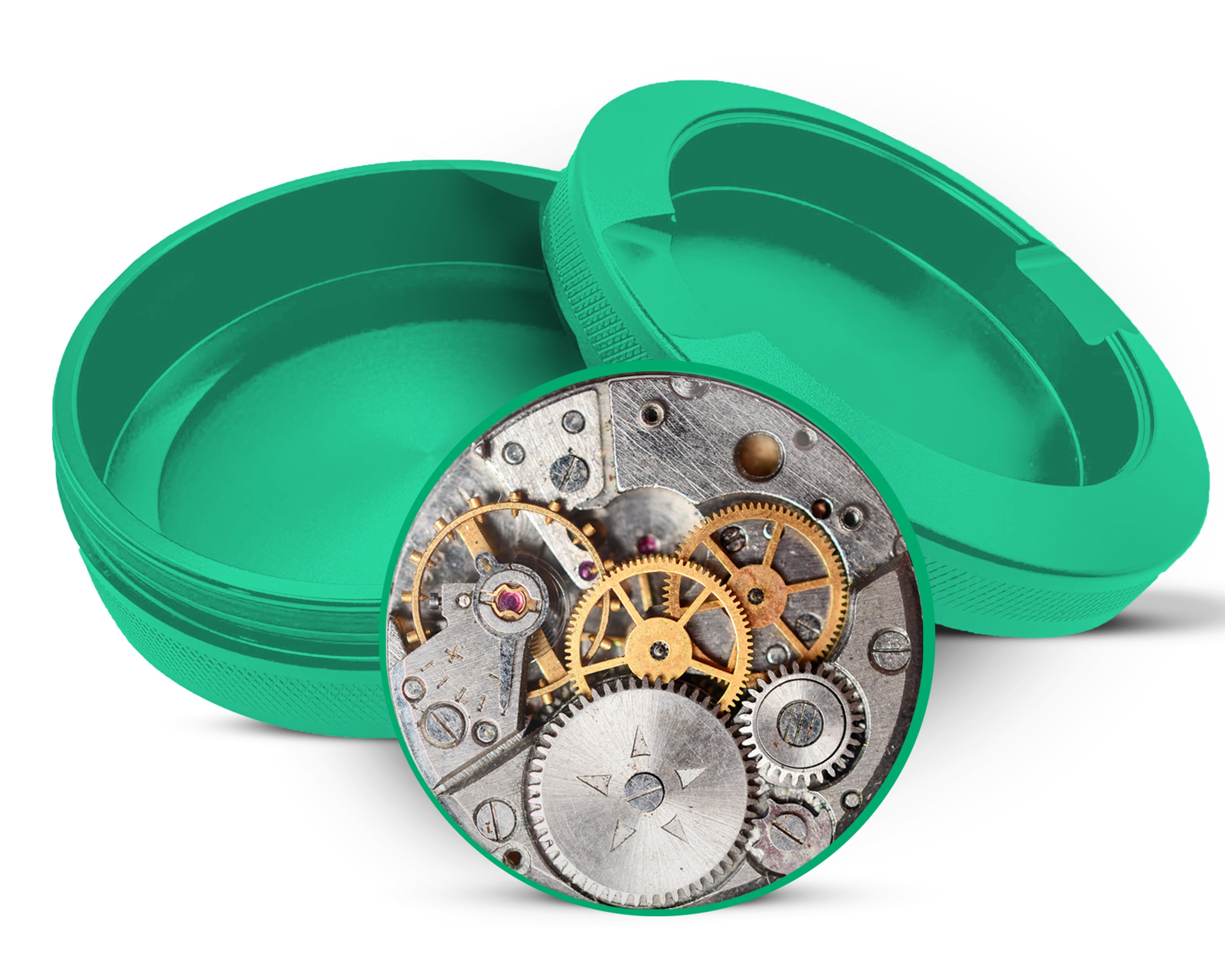 Green Steampunk Clockwork Snus Storage Case