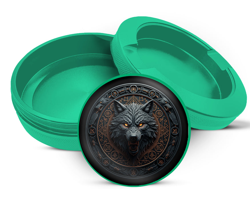 Green Runic Dire Wolf Emblem Snus Storage Case
