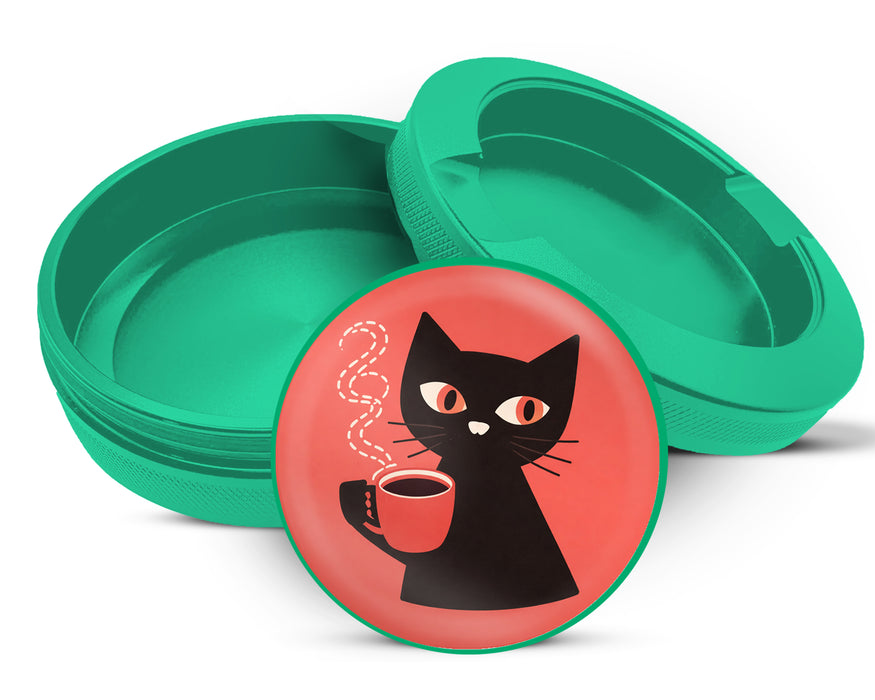 Green Retro Cat Minimalist Snus Storage Case
