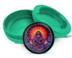 Green Psychedelic Serpent Sun Shaman Snus Storage Case