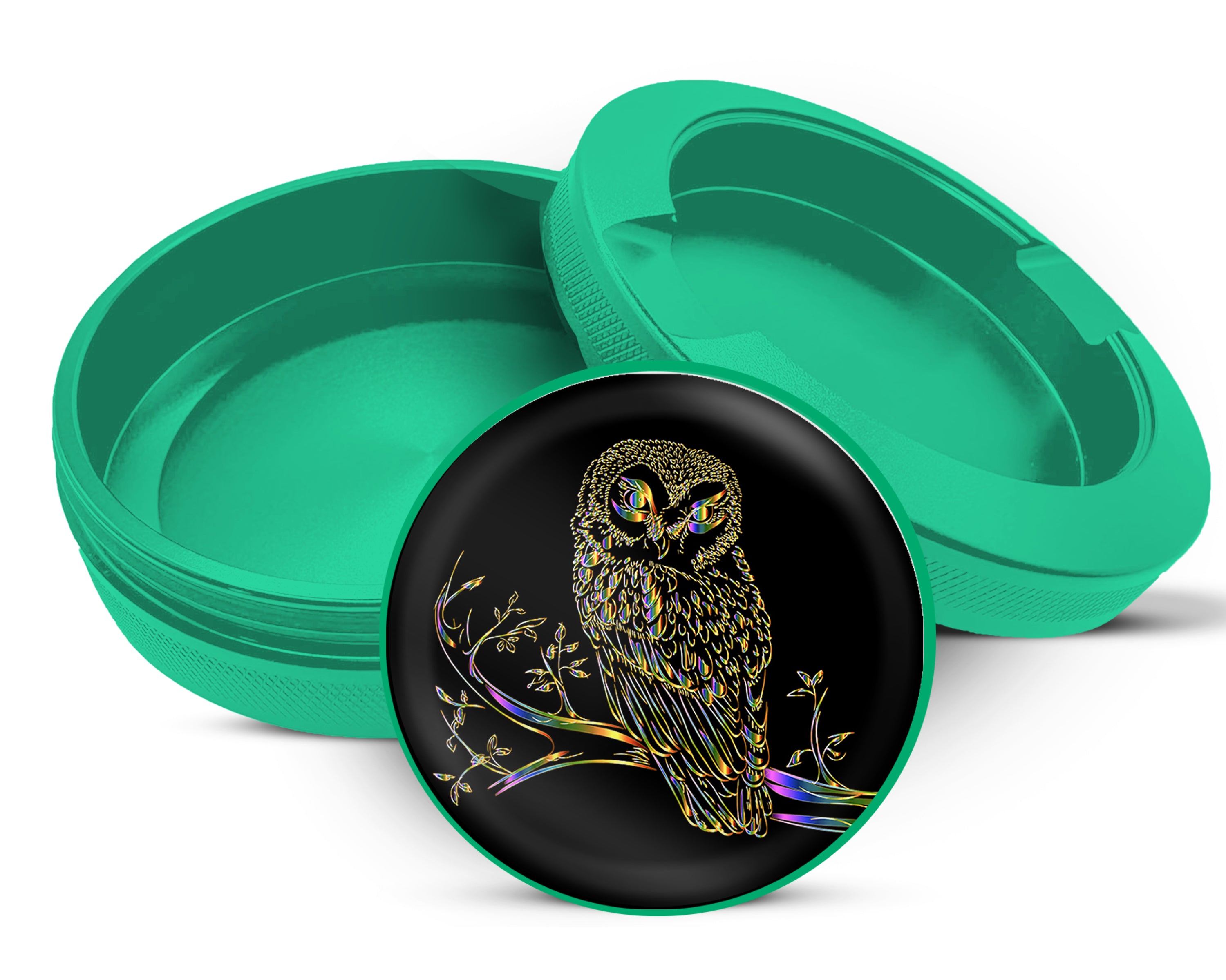 Green Owl Grinder Snus Storage Case