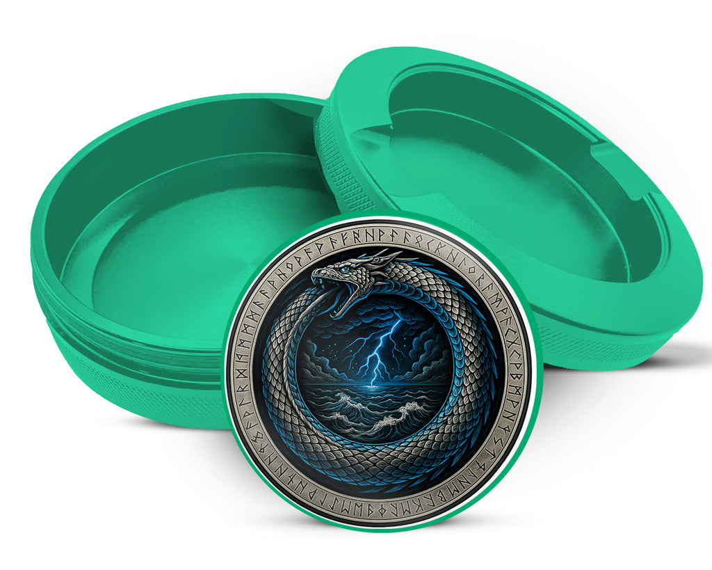 Green Storm Serpent Ouroboros Sigil Snus Storage Case