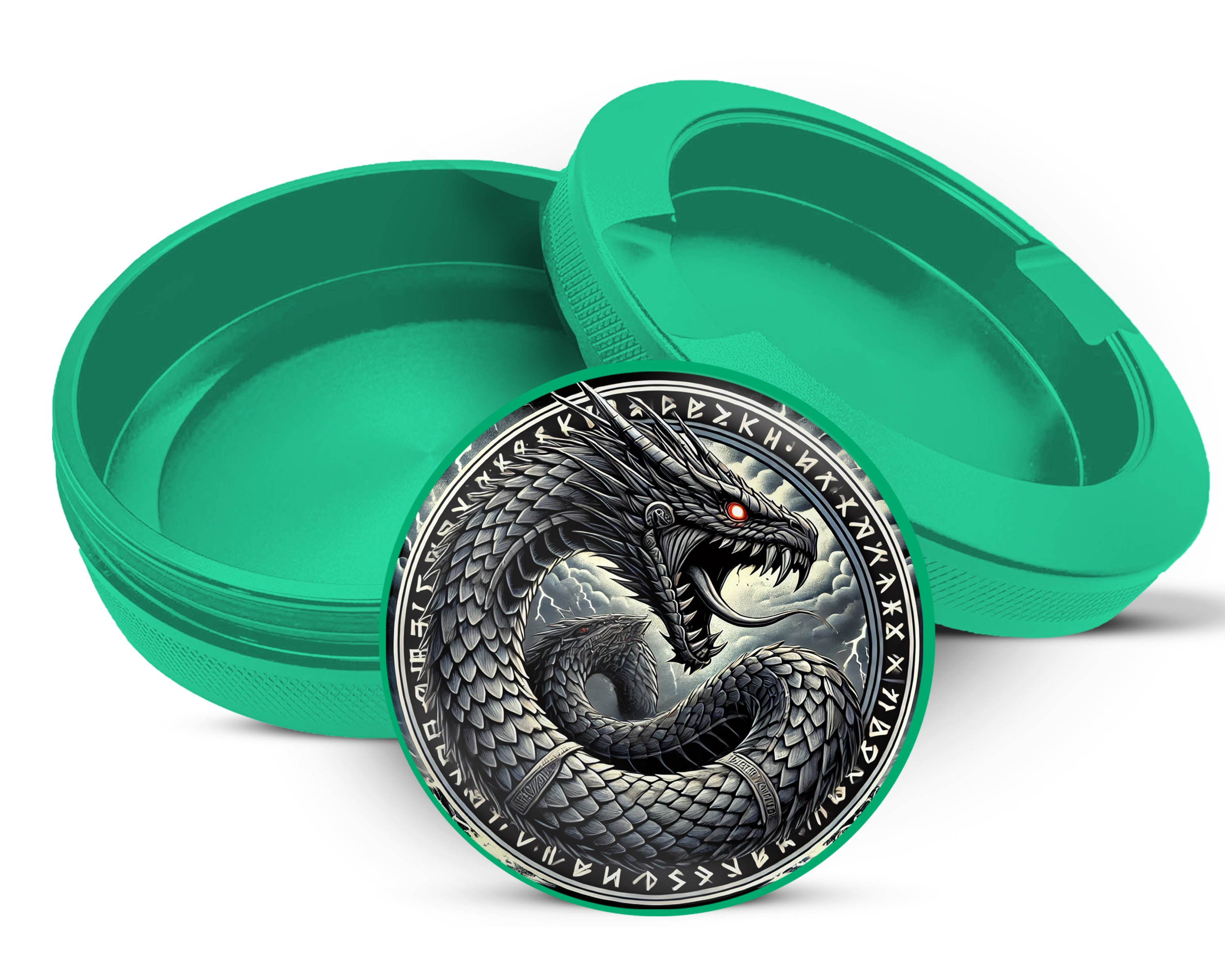 Green World Serpent Jormungandr Snus Storage Case