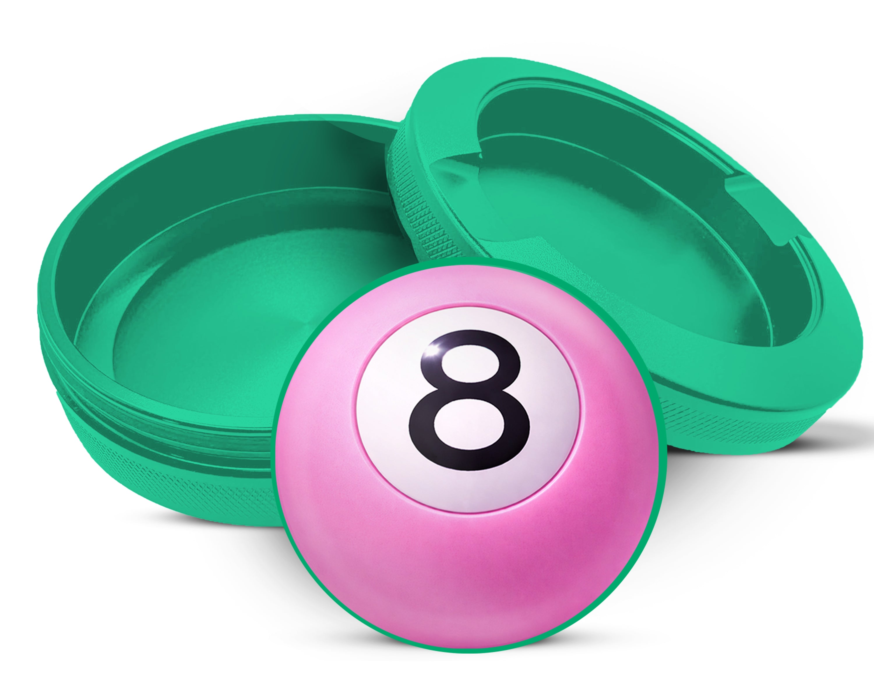 Green Soft Pink 8 Ball Retro Vibe Pool Hall Style Snus Storage Case