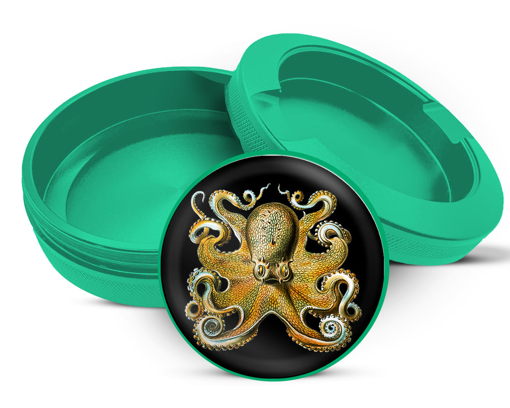 Green Octopus Grinder Whimsigoth  Snus Storage Case