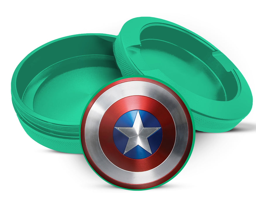 Green Captain Shield Superhero Comic Art Emblem Snus Storage Case