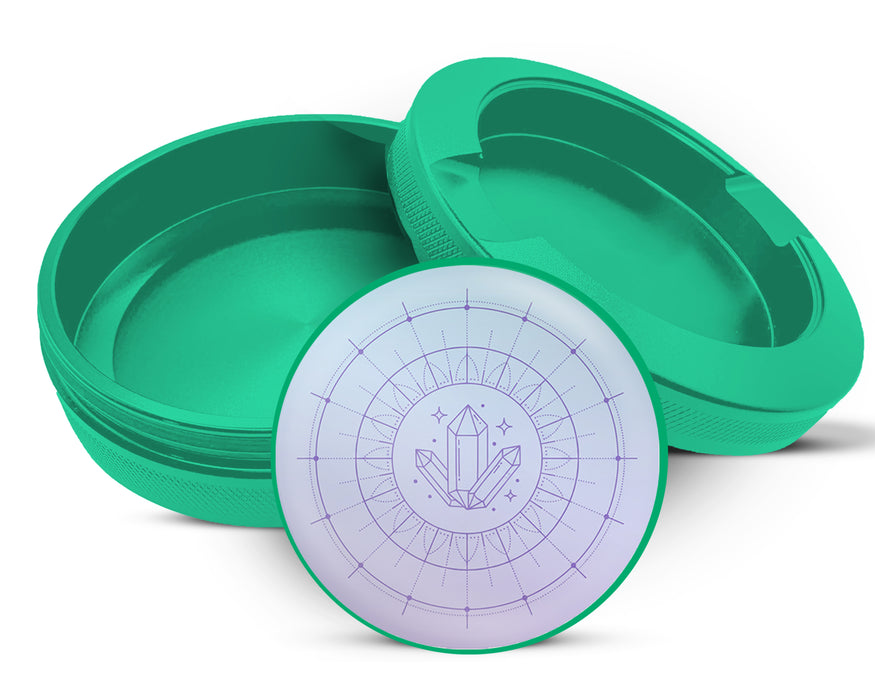 Green Celestial Crystal Energy Grid Snus Storage Case