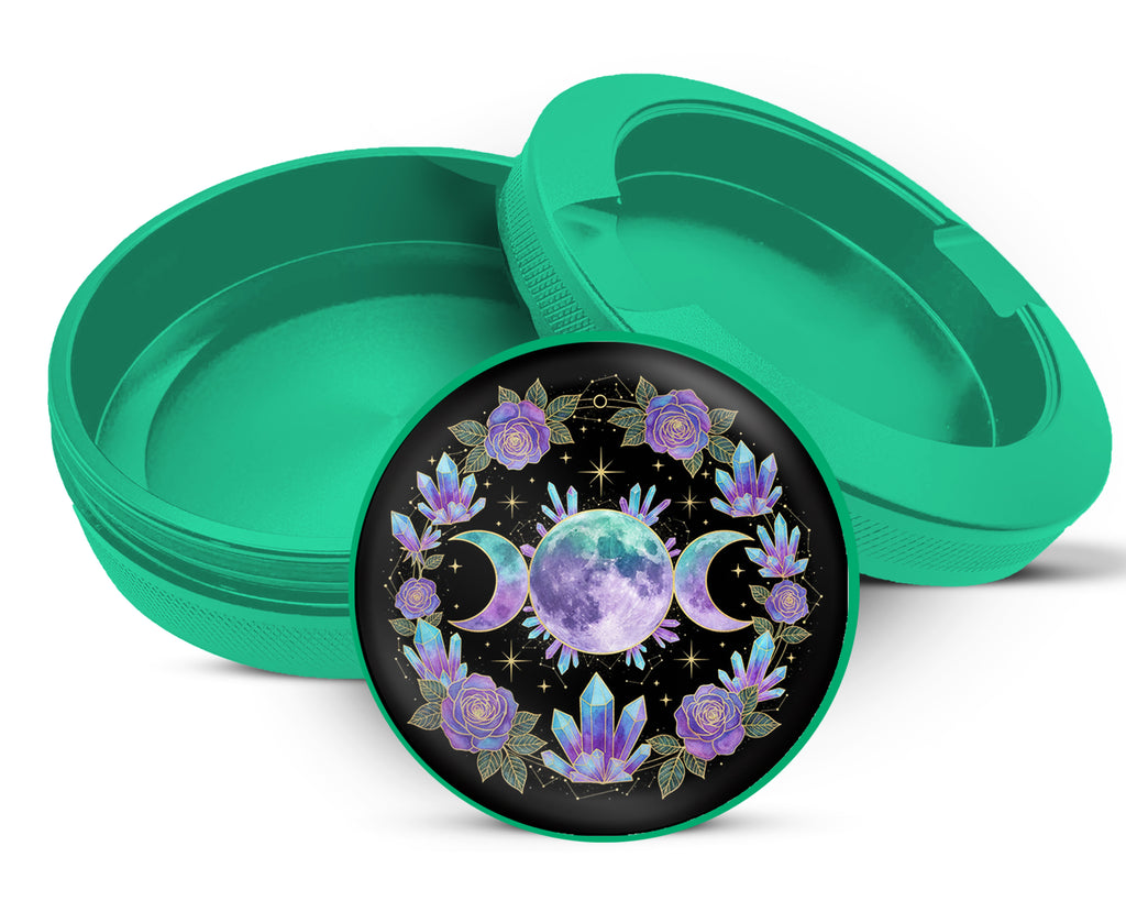 Green Crystal Moon Goddess Mandala Snus Storage Case