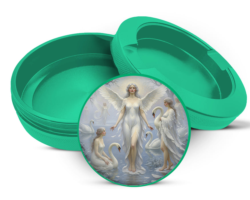 Green Celestial Swan Lake Angels Snus Storage Case