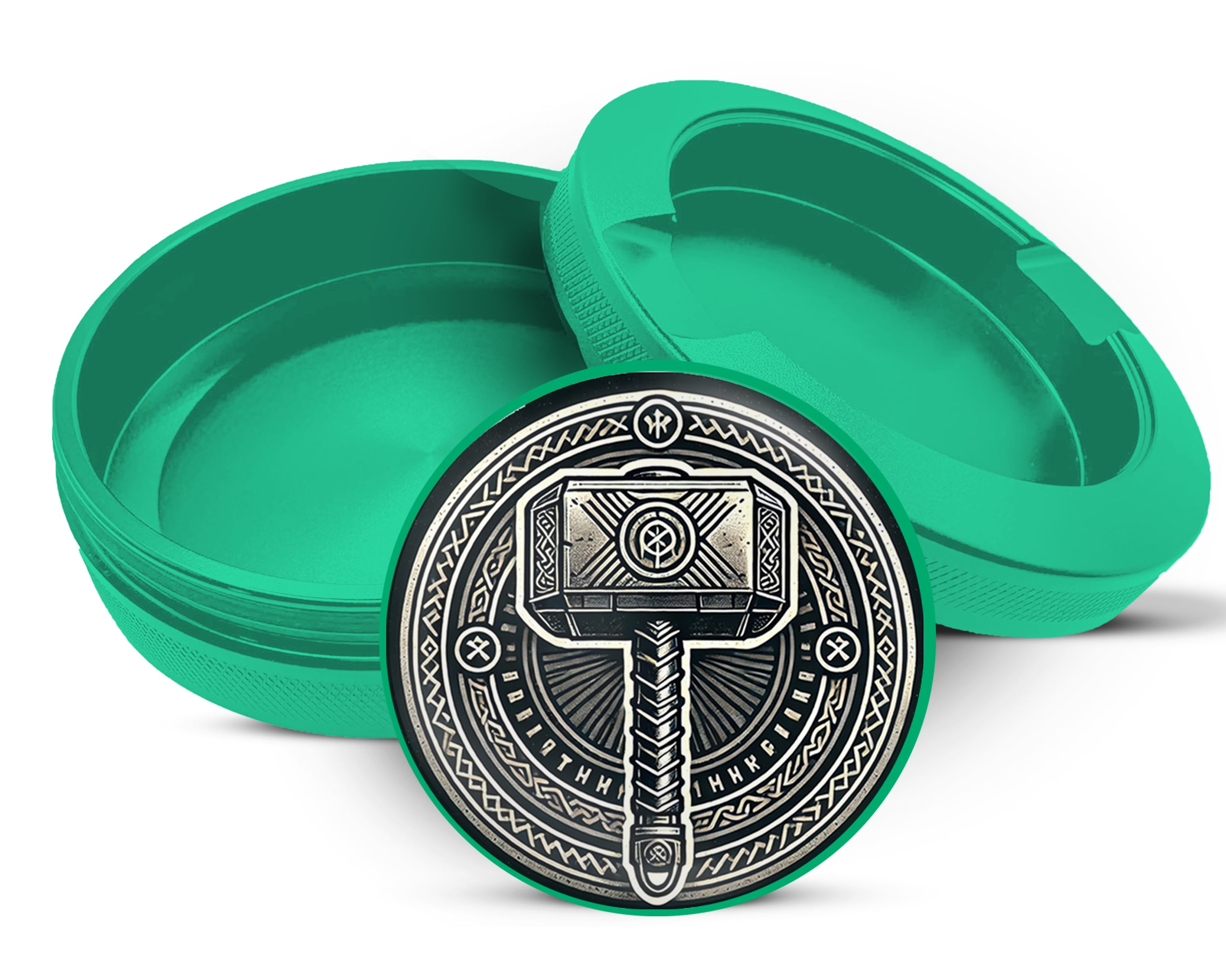 Green Thor's Hammer Mjolnir Snus Storage Case