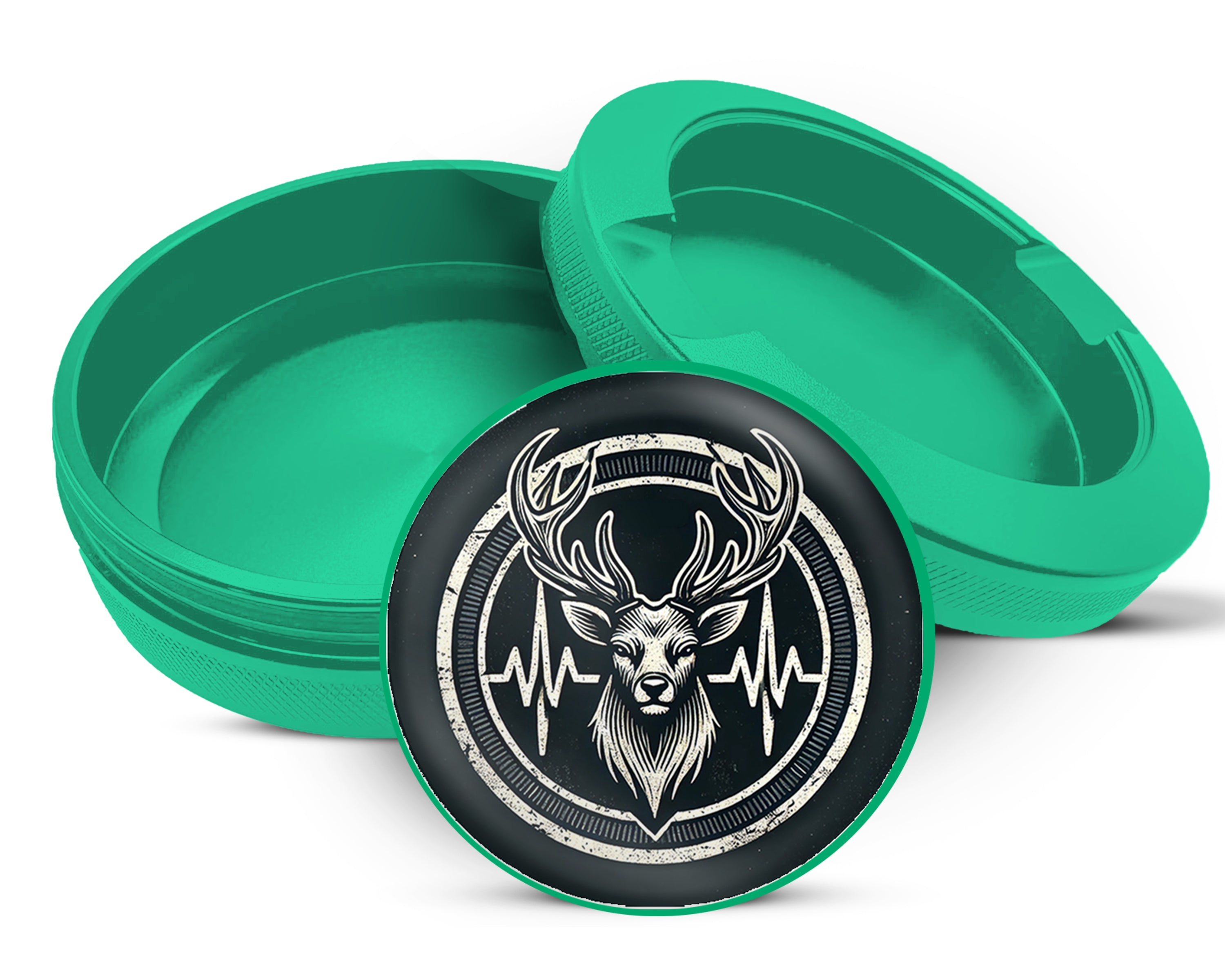 Green Deer Hunting Heartbeat Snus Storage Case