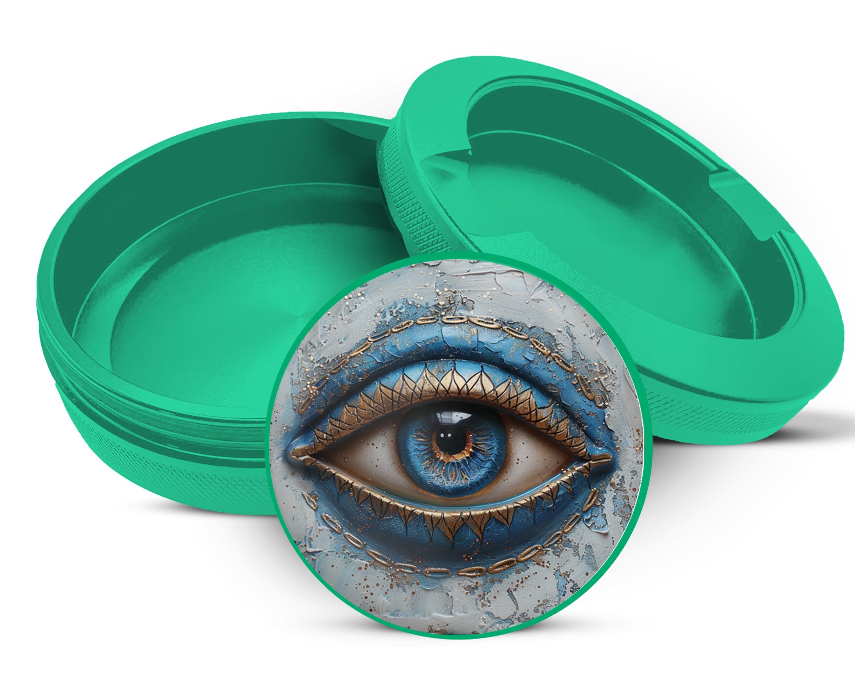 Green Modern Nazar Evil Eye Snus Storage Case