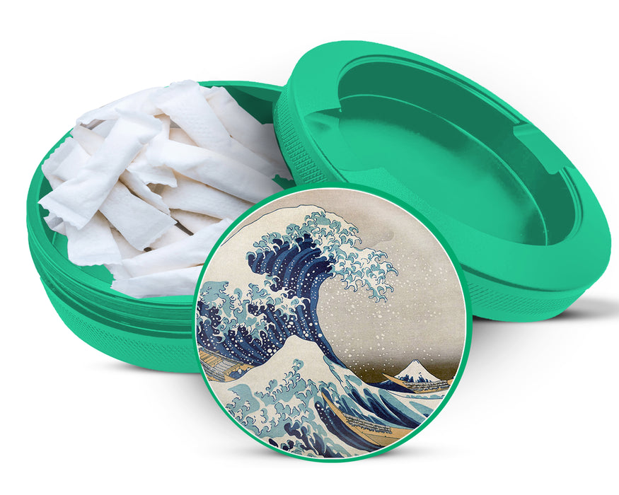 Green Great Wave of Kanagawa Snus Storage Case