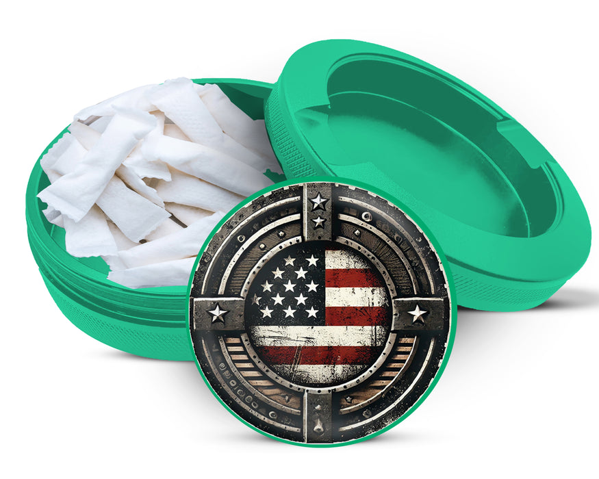 Green American Flag Zyn Storage Case