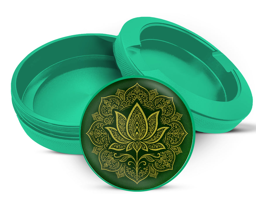 Green Golden Lotus Blossom Snus Storage Case