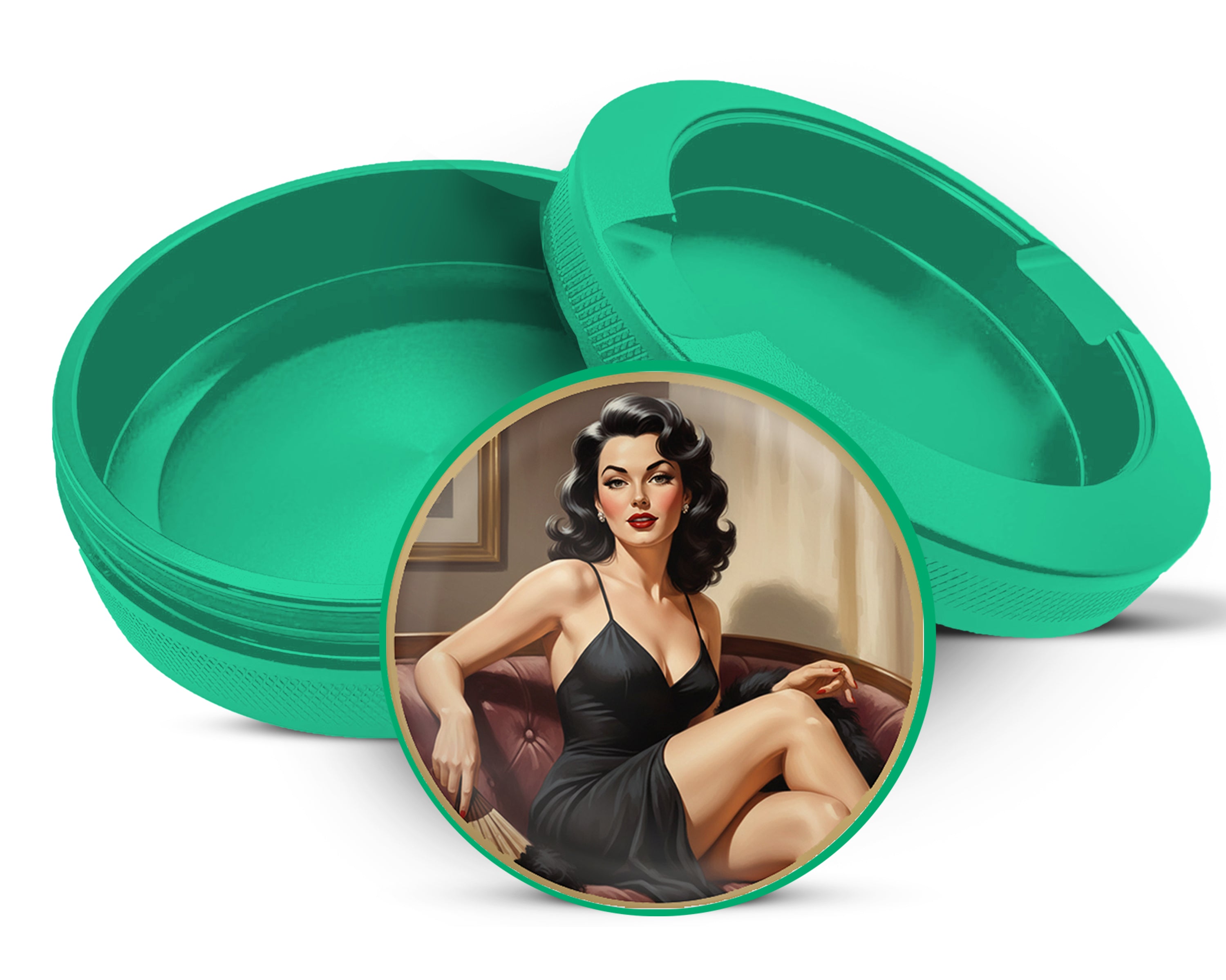 Green Sultry Vintage Glamour Muse Snus Storage Case