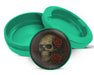 Green Dark Skull with Red Roses Gothic Ink Style Snus Storage Case