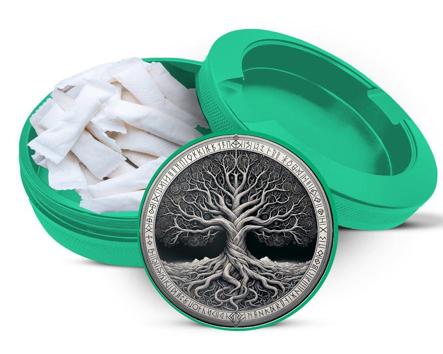 Green Norse Yggdrasil Tree Of Life Snus Storage Case