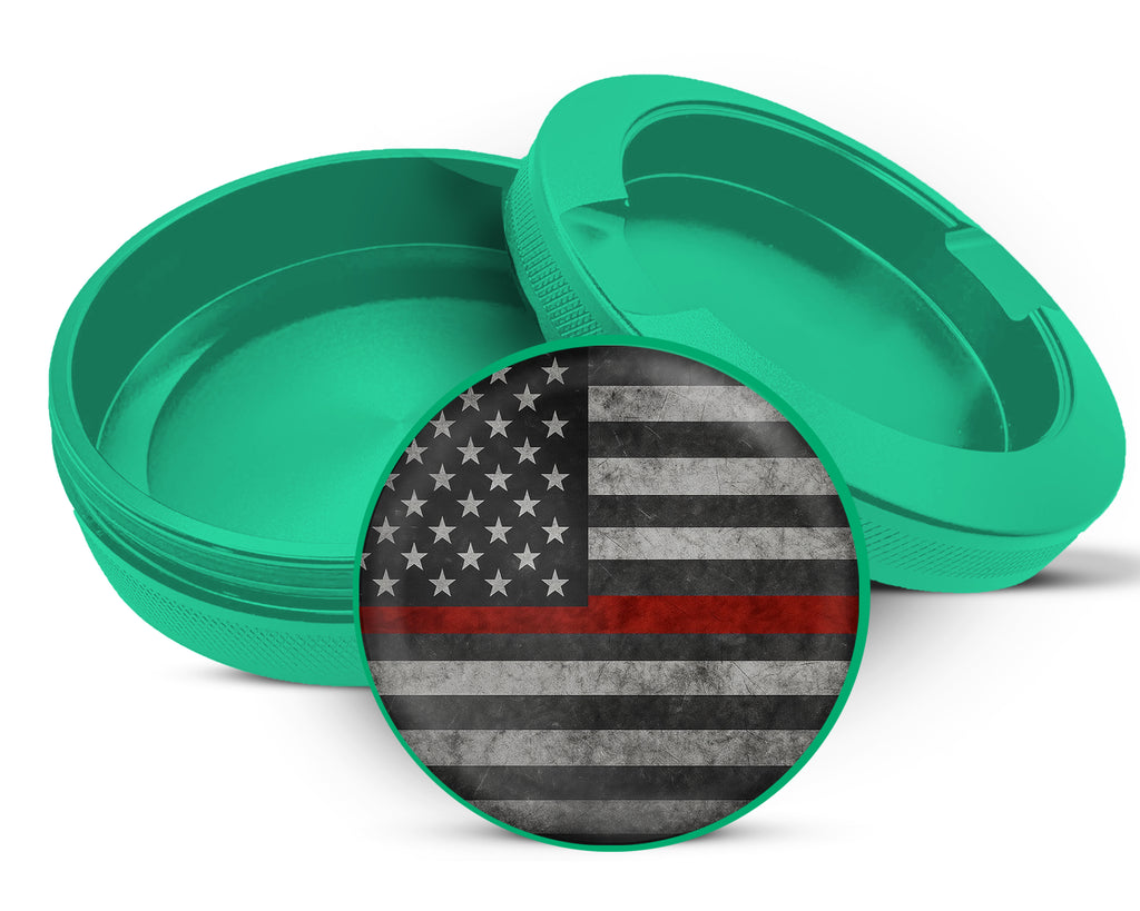 Green Thin Red Line - Support Firefighters Flag Snus Storage Case