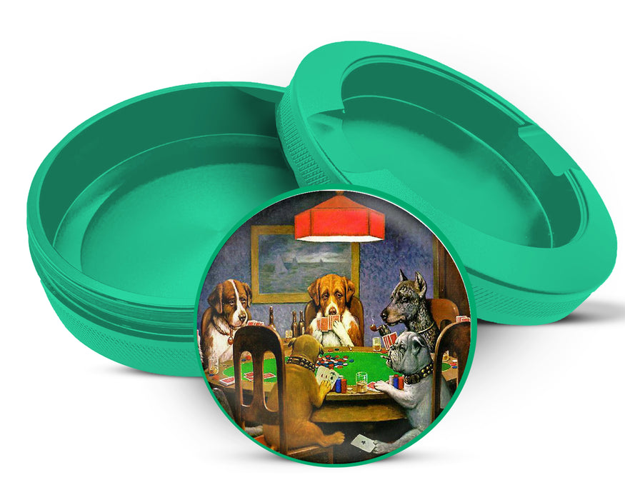 Green A Friend In Need, Dogs Playing Poker, by Cassius Marcellus Coolidge, Famous Artwork Snus Storage Case