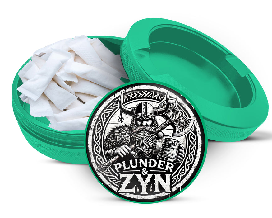 Green Viking Warrior Plunder and Snus Zyn Storage Case