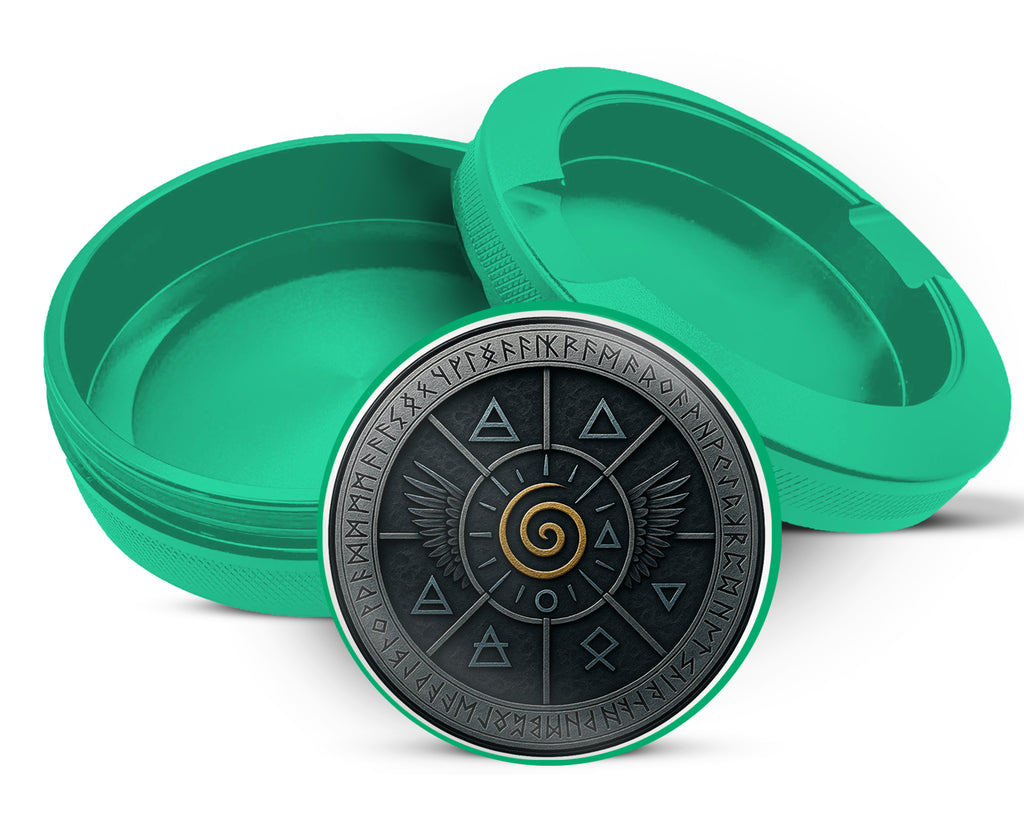 Green Elemental Spiral Wing Sigil Snus Storage Case