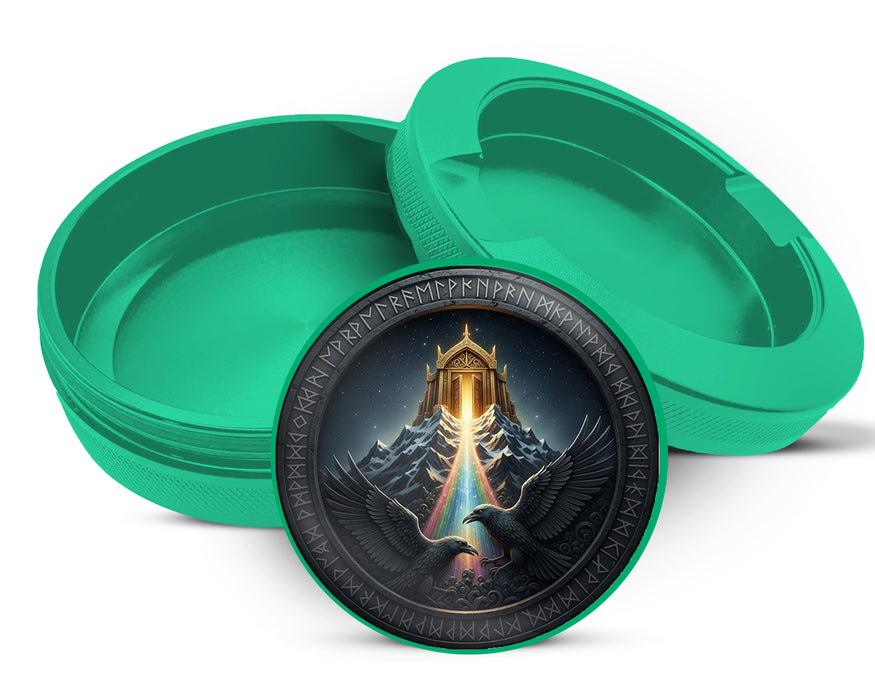 Green Valhalla Ravens Rainbow Path Snus Storage Case