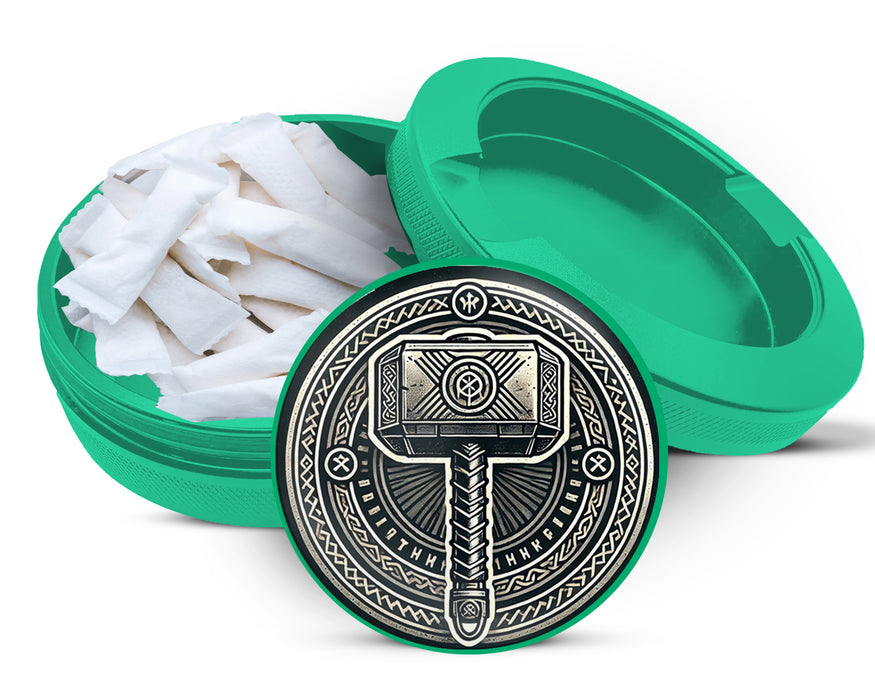 Green Thor's Hammer Mjolnir Snus Storage Case