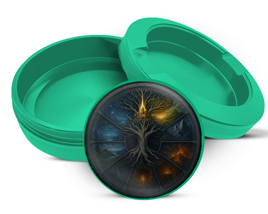 Green Yggdrasil Nine Realms Wheel Zyn Storage Case