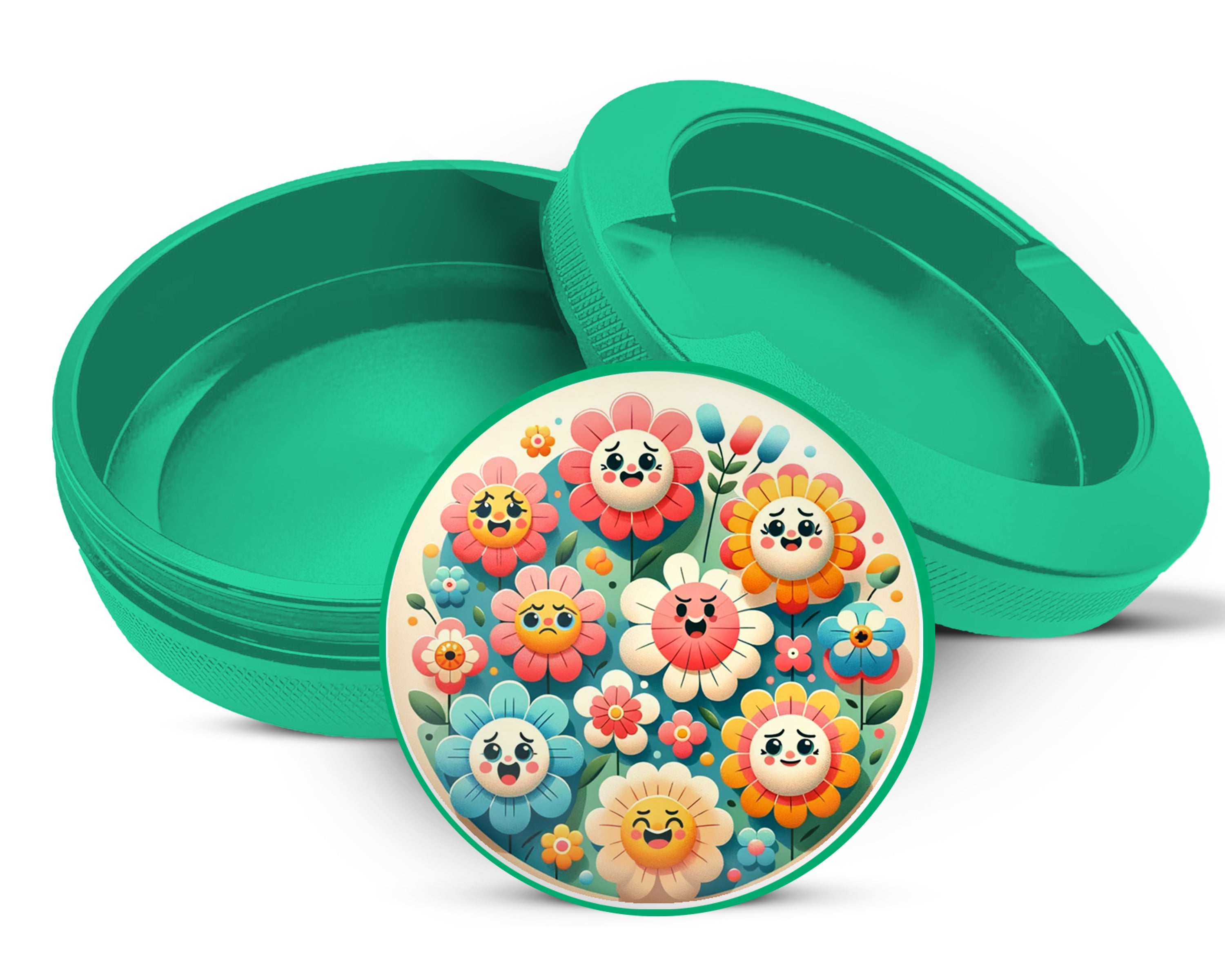 Green Happy Flower Power Snus Storage Case