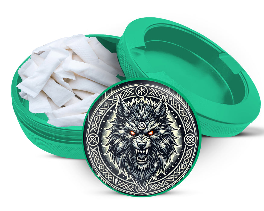 Green Giant Norse Wolf Fenrir Snus Storage Case