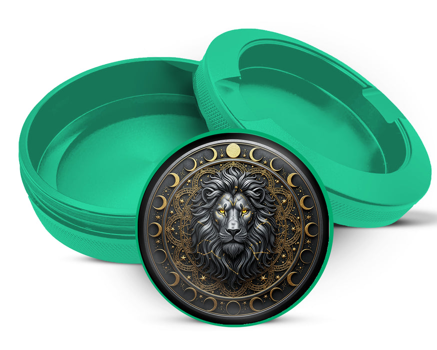Green Celestial Moonphase Lion Crest Zyn Storage Case