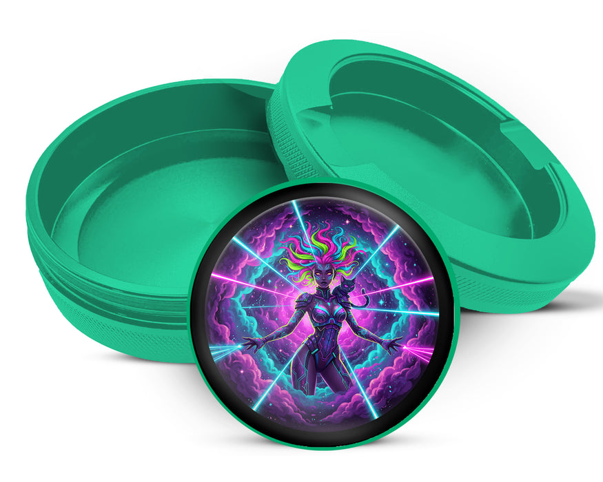Green Neon Cosmic Warrior Goddess Snus Storage Case
