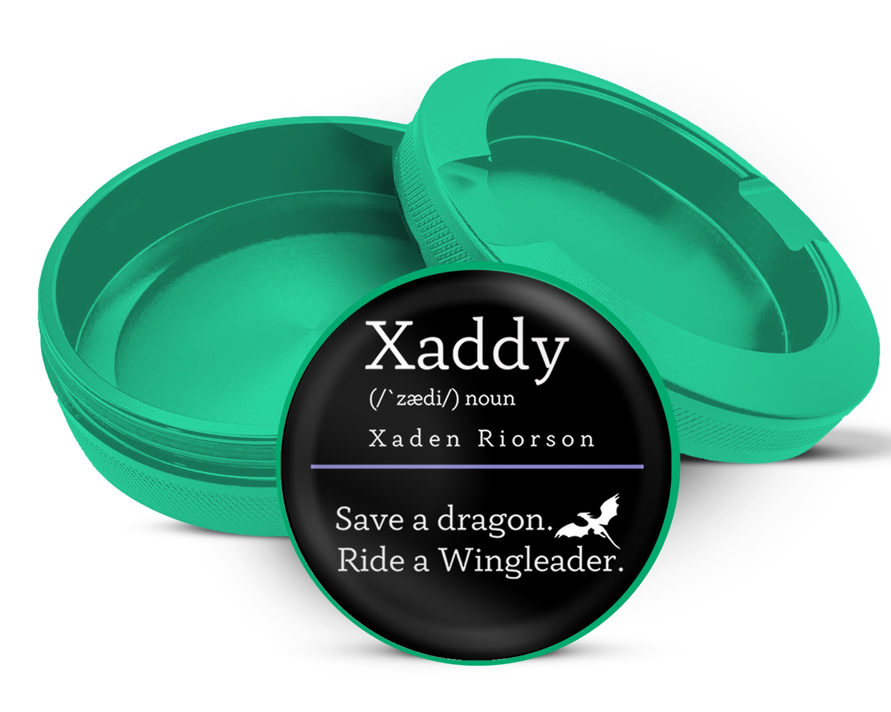 Green Save A Dragon, Ride A Wing leader  - Xaddy Riorson Snus Storage Case