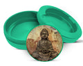 Green Buddha Pattina Buddhist Statue Snus Storage Case