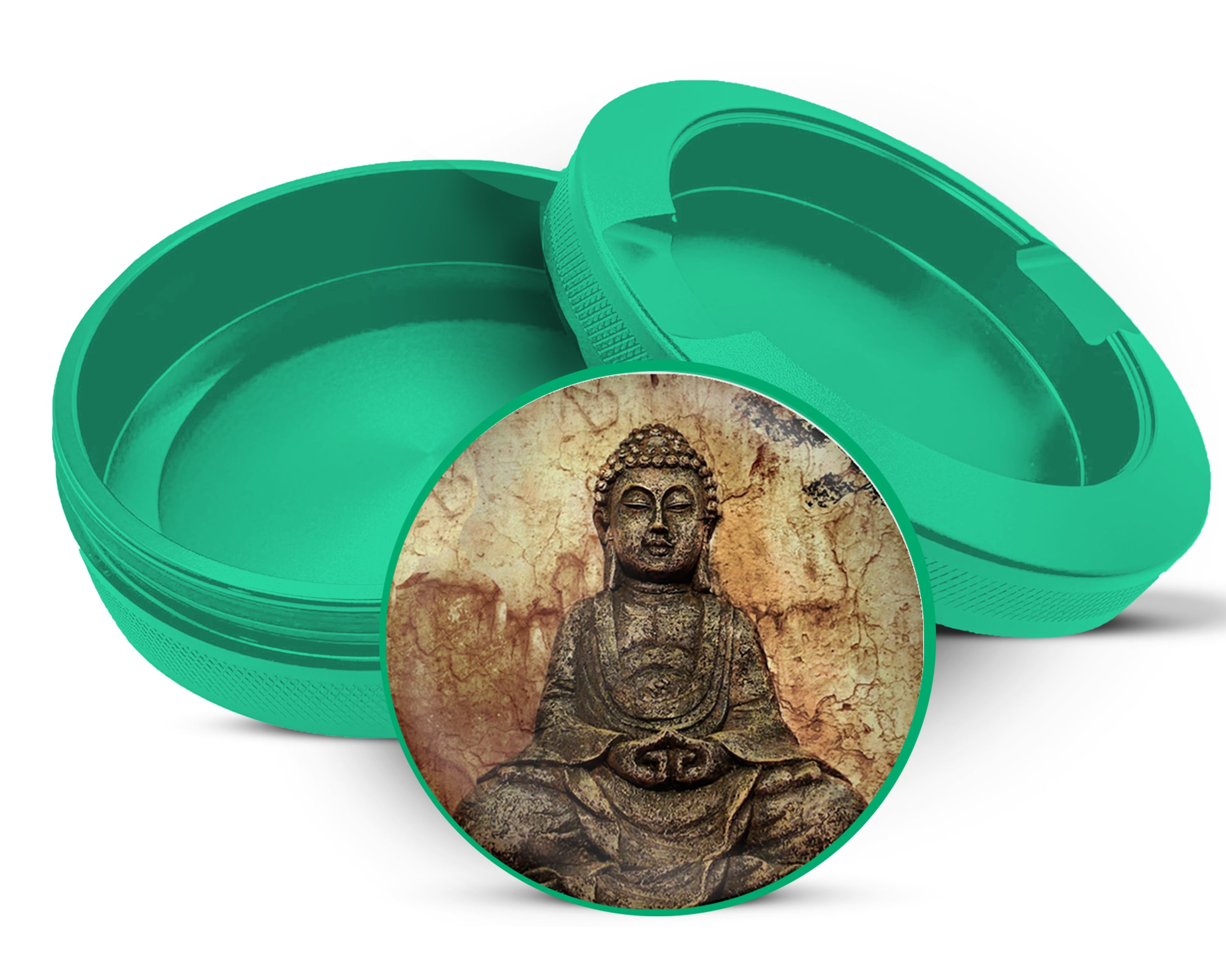 Green Buddha Pattina Buddhist Statue Snus Storage Case