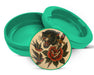 Green Classic Skull and Roses Flash Tattoo Design Snus Storage Case