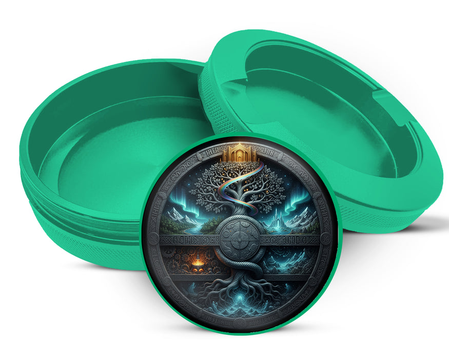 Green Yggdrasil Realms Cosmic Portal Snus Storage Case