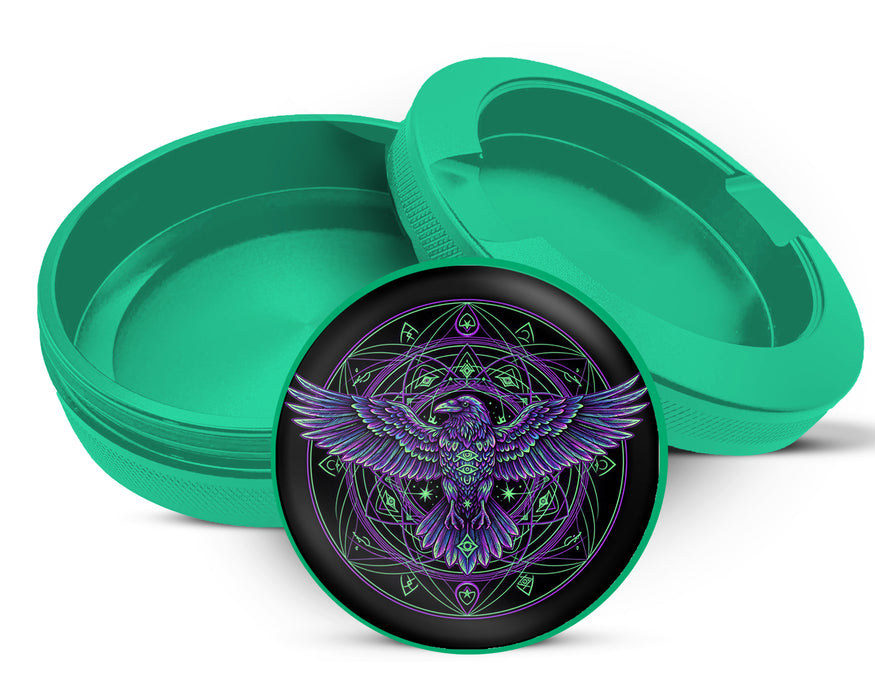 Green Psychedelic Raven Sigil Circle Zyn Storage Case