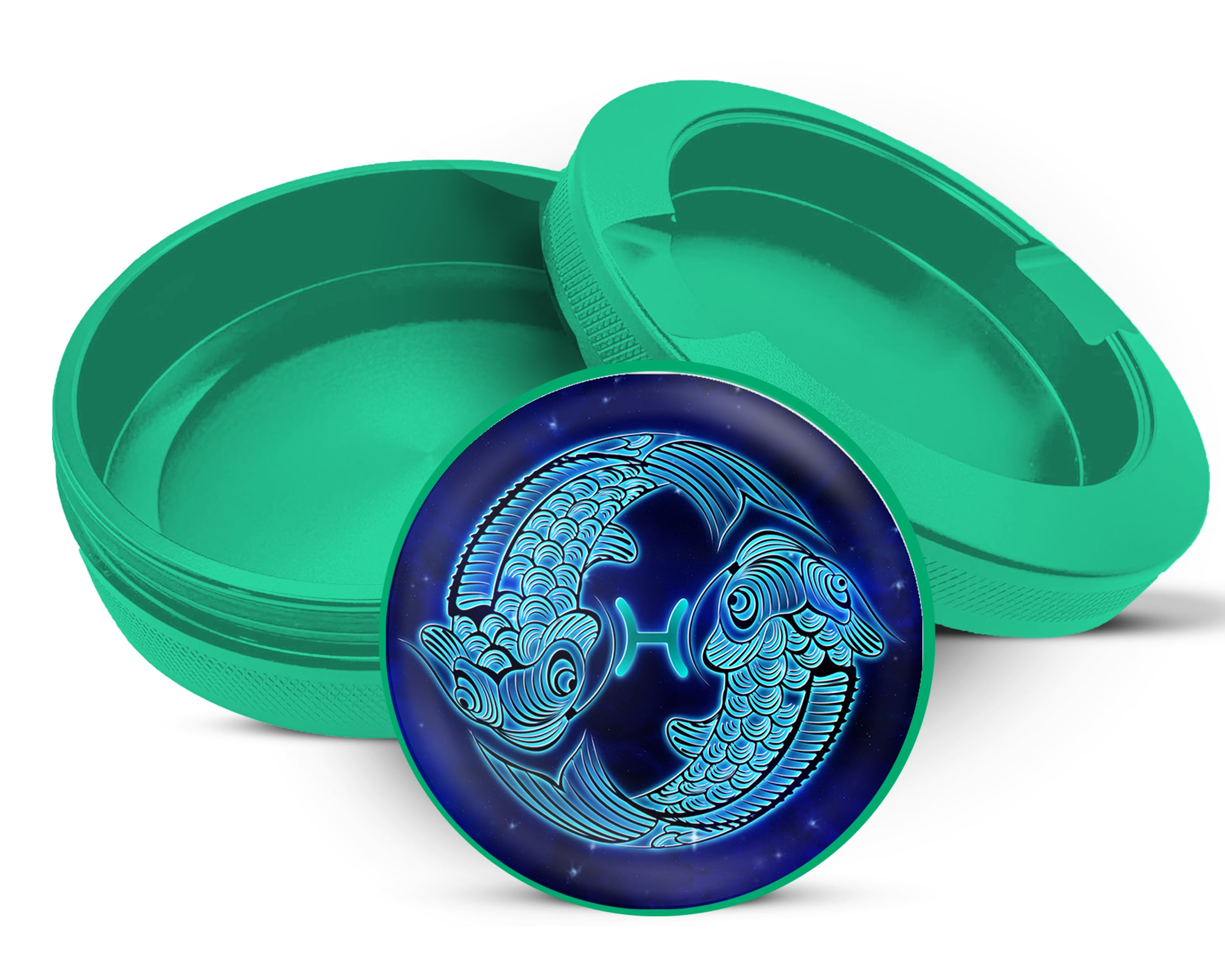 Green Pisces Zodiac Sign Astrology Snus Storage Case
