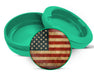 Green Rustic American Flag Snus Storage Case