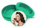 Green Romantic Retro Rose Beauty Snus Storage Case