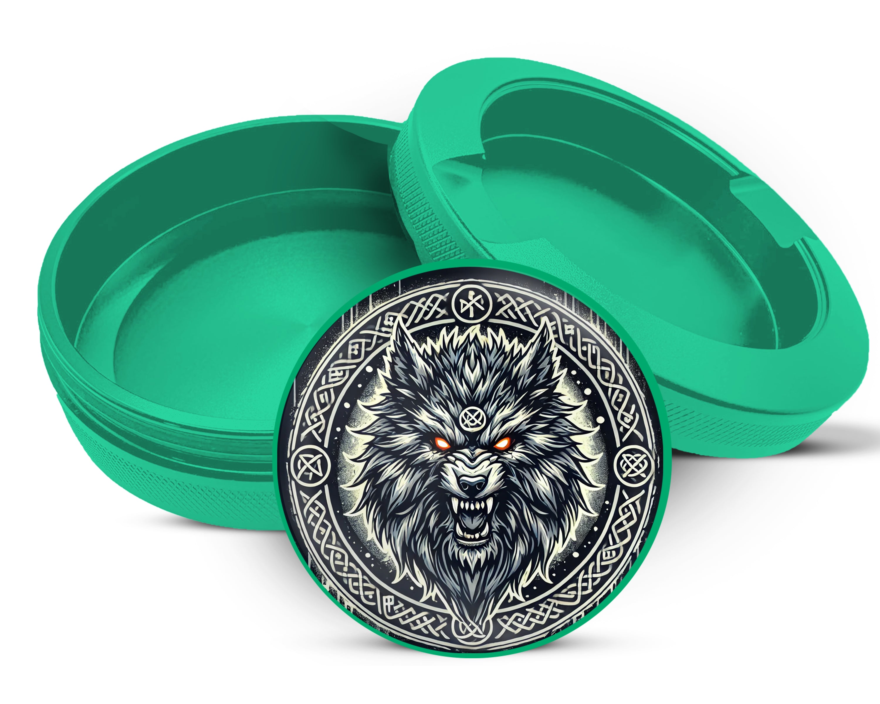Green Giant Norse Wolf Fenrir Snus Storage Case