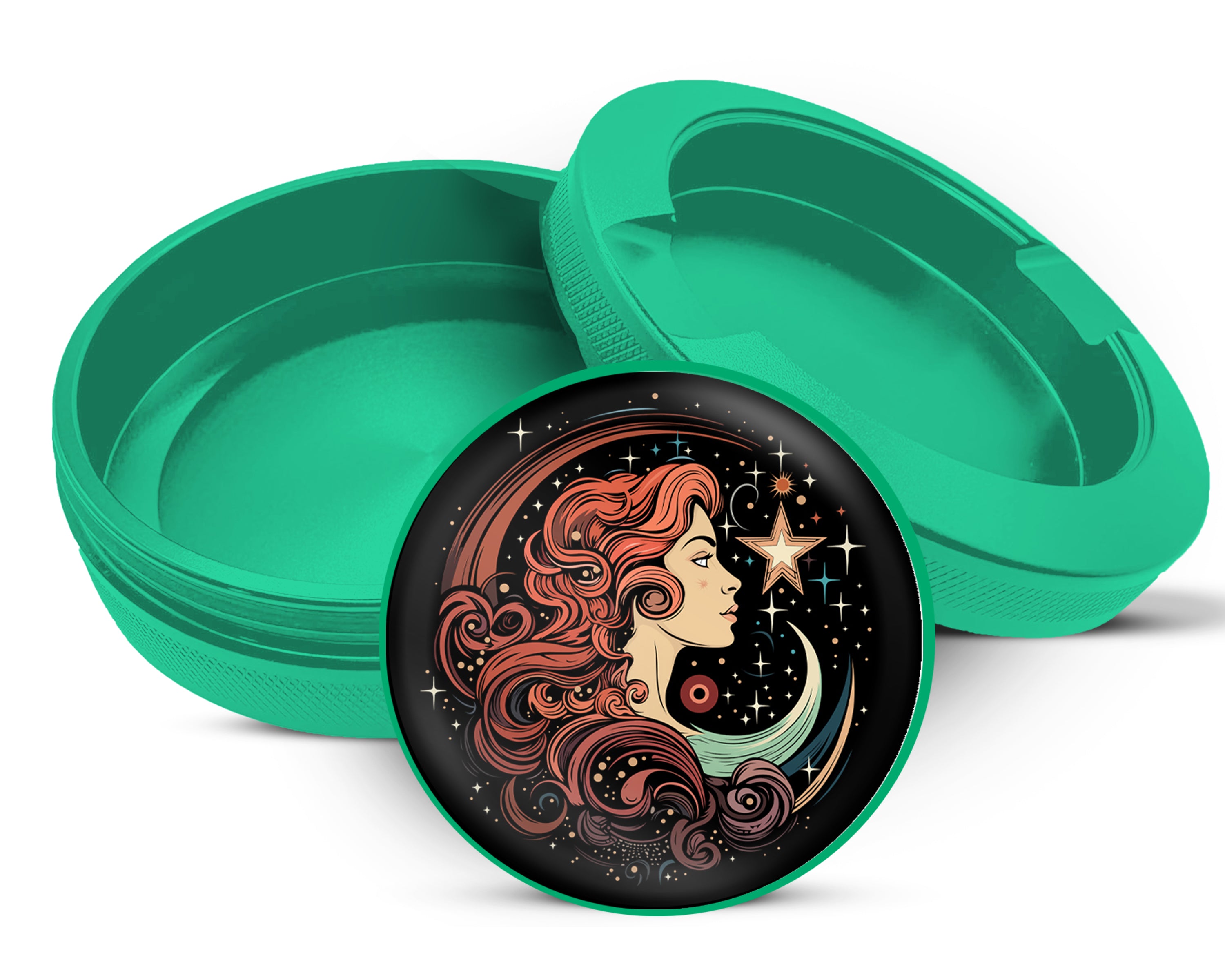 Green Celestial Moon Goddess Snus Storage Case