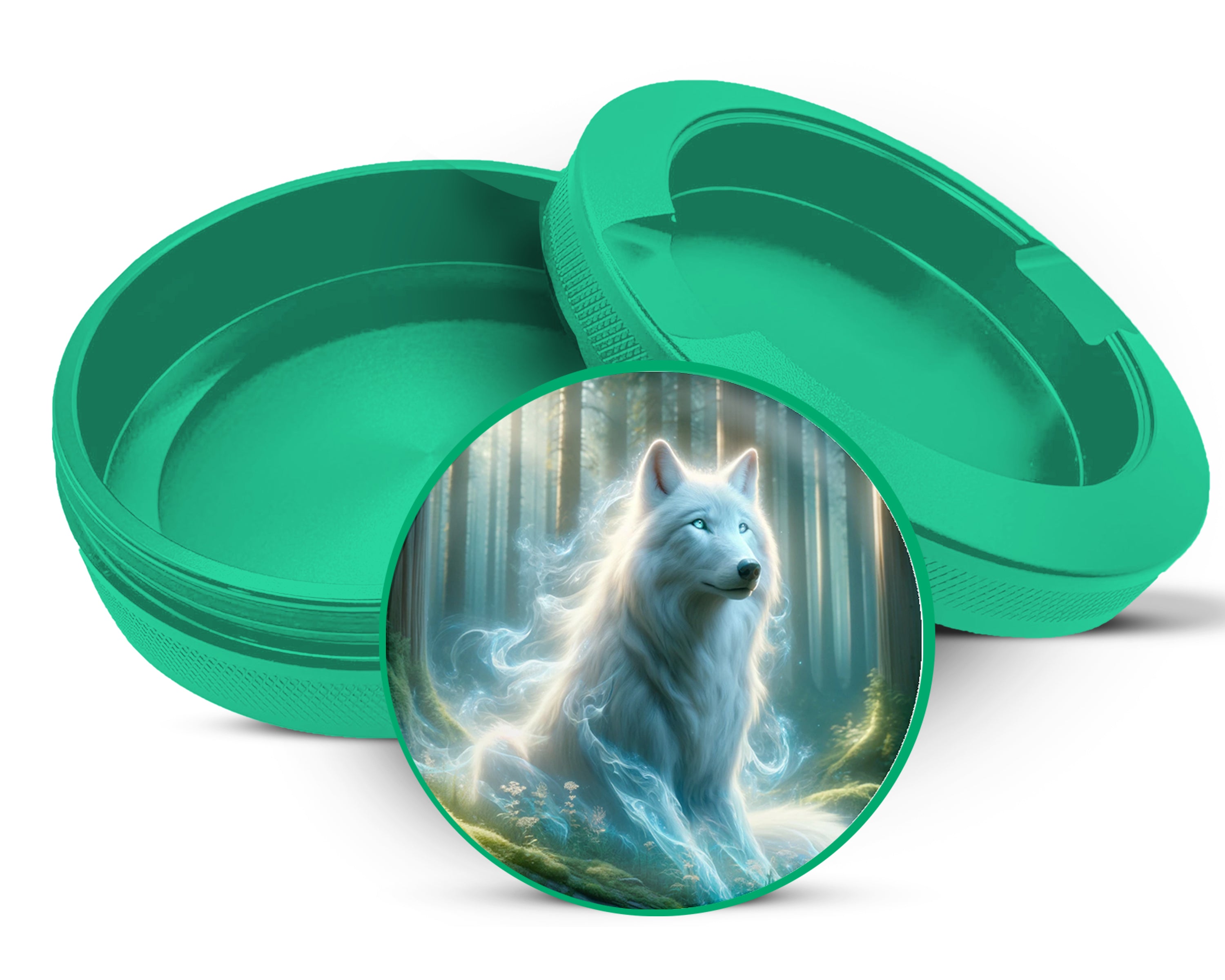Green Wolf In A Mystical Forest Snus Storage Case