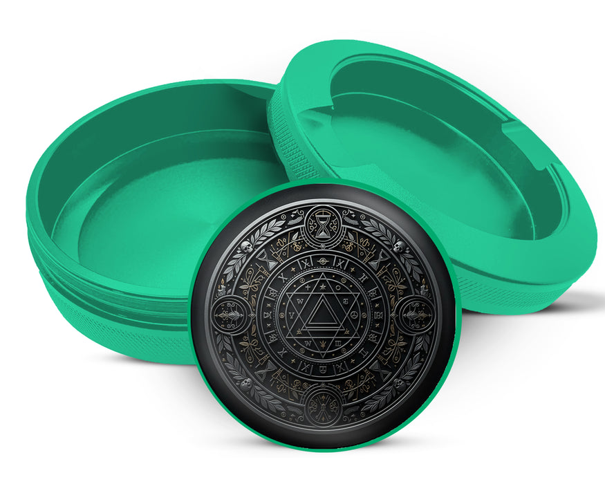 Green Occult Timekeeper Alchemy Seal Snus Storage Case